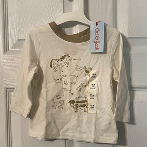 Cat & Jack Cream Kids Animal Print Shirt Size 12 months NWT